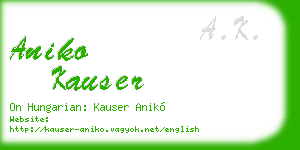aniko kauser business card