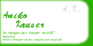 aniko kauser business card